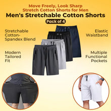 Load image into Gallery viewer, Combo of 4 Men's Stretchable Cotton Shorts for Summers š