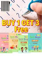Load image into Gallery viewer, ✍️ Sank Magic Practice Book 📘 (4 BOOKS 📚, 1 PEN 🖊️, 1 GRIP ✋, 10 REFILLS 🧾)
